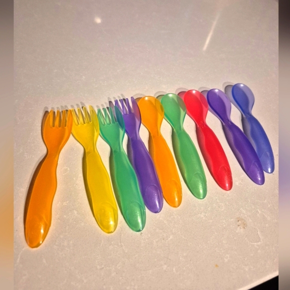 Baby Colorful Plastic Set Of Spoons - Picture 1 of 2